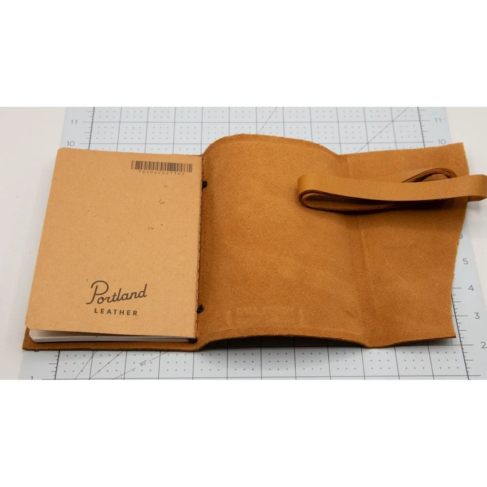Portland Leather Goods Honey Tan Leather Wrap Journal Refillable Notebook Cover